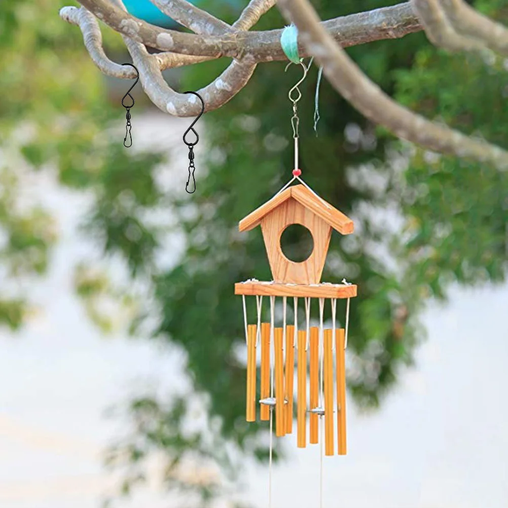 10 Pcs Heavy Duty Hangers Wind Chime S-type Hook Plant Bird Feeder Hooks Chimes Swivel Clips