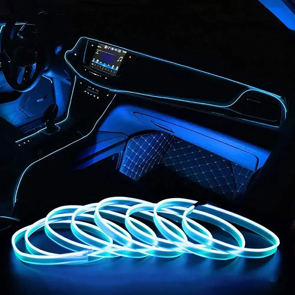 

1Pc Universal LED Strip Flexible Lamp Glow Soft String Light Car Decoration Styling Ornament Strips Lamps Car Interior Light