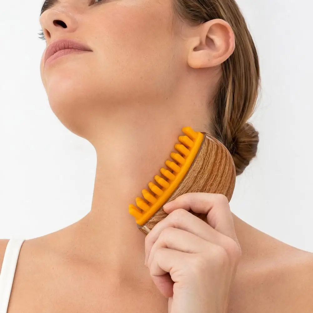 Multifunctional Sha Brush Sha Facial Tool Drainage Face Tool Silicone Body Brush for Facial Contouring 2-in-1 Sha for Puffiness
