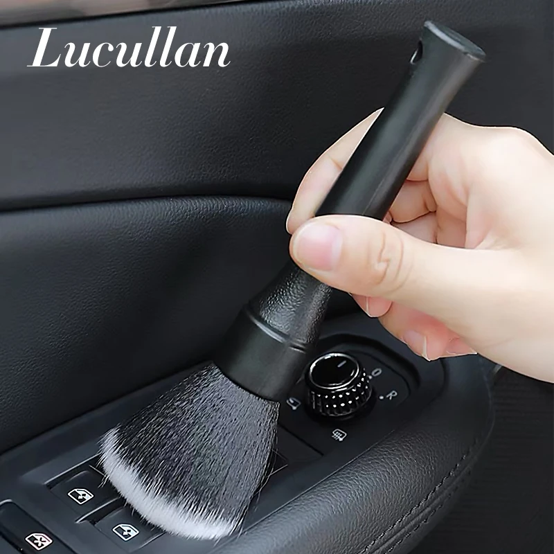 Lucullan Ultra-Soft Detailing Brush Super Dense Auto Interior Detail Brush With Synthetic Bristles Car Dashboard Duster Brush