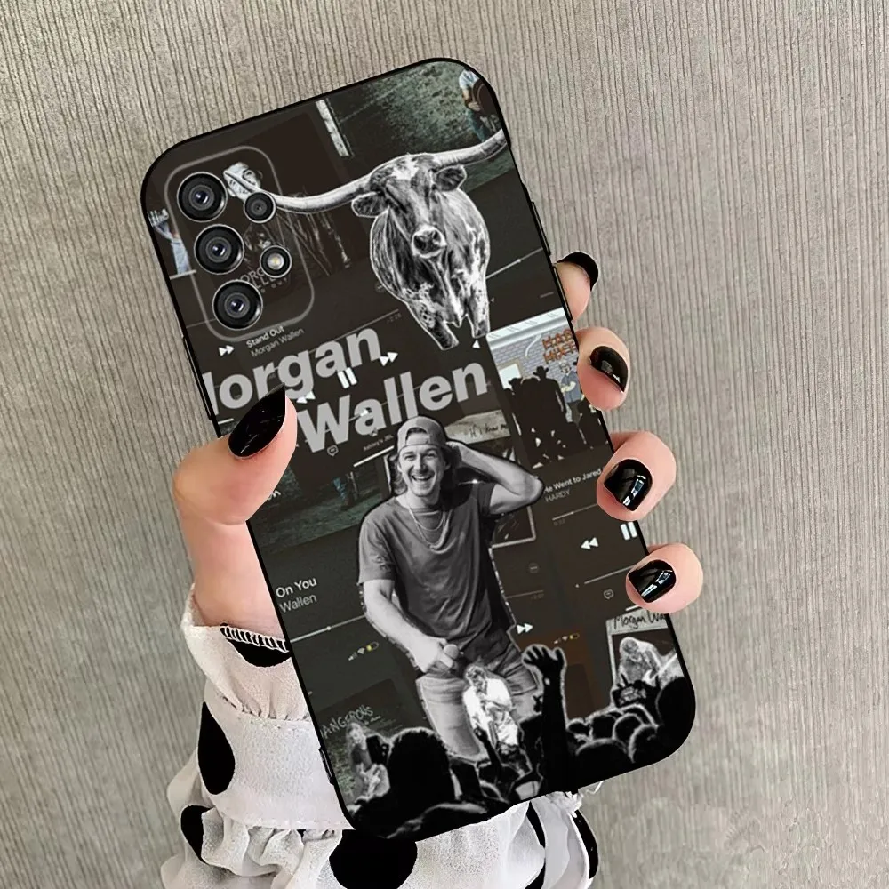 M-Morgan Wallen American Singer Phone Case For Samsung Galaxy A20,A21s,A22,A31,A32,A52,A53,A72,73,A80,A91 Soft Black Cover