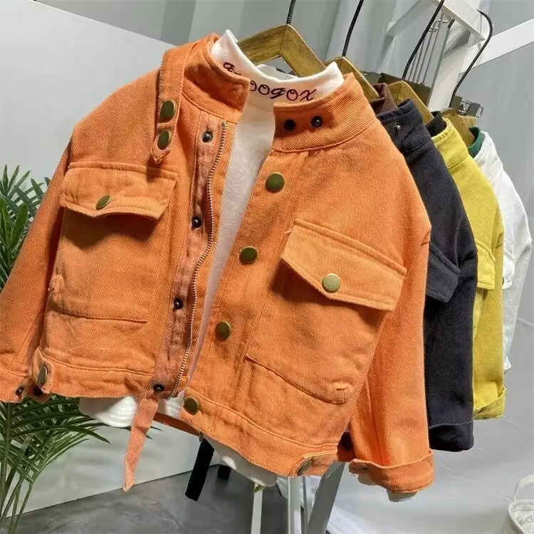Spring Autumn Denim Jacket For Boy Girl New Korean Version Fashion Coat Casual Children\'s Clothing 2 3 4 5 6 Year