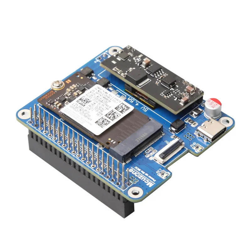 Imagem -06 - Fonte de Alimentação Rpi Pcie para Ssd Nvme 2242 Hat 5v4.5a Suporta 2.2230 Mps2242-poe