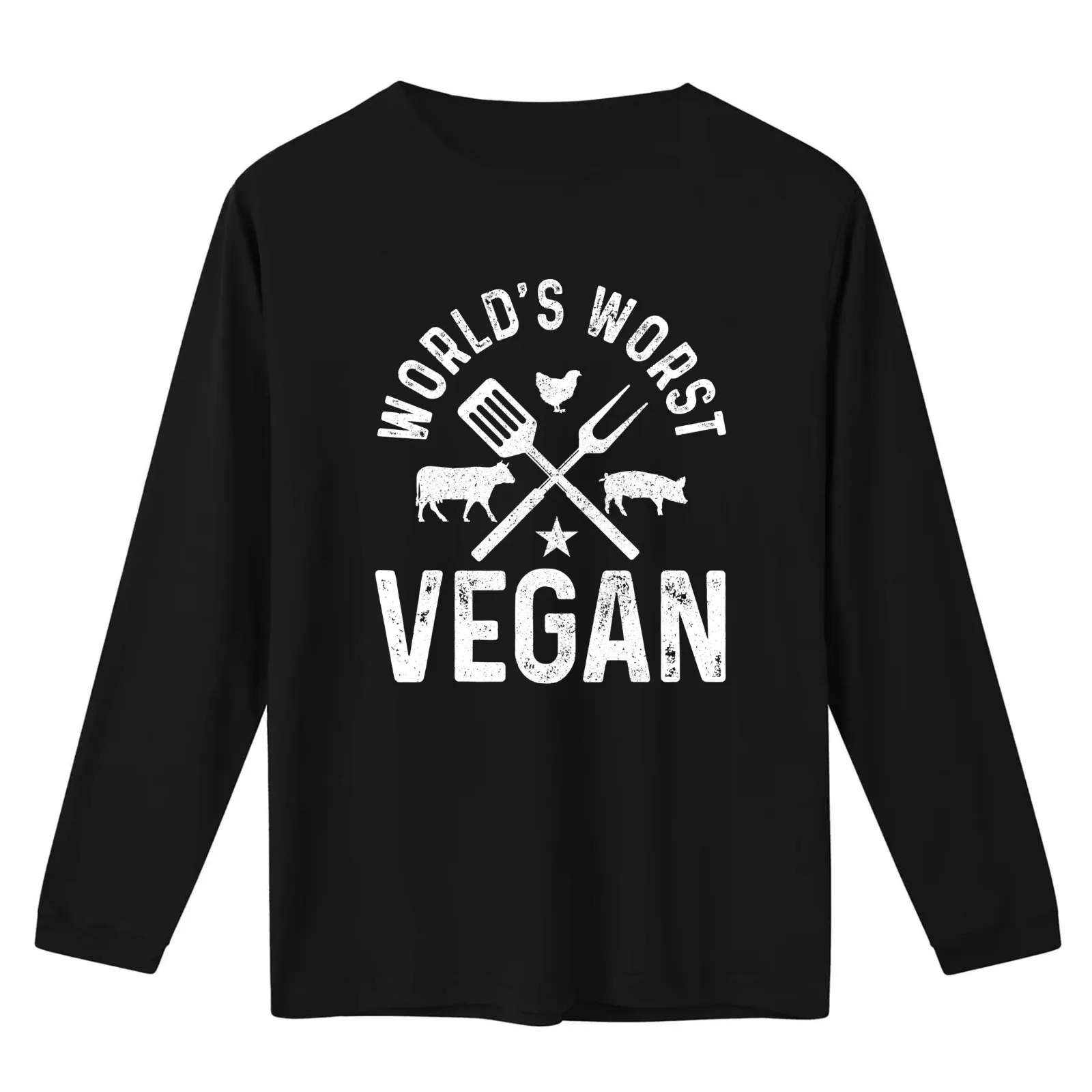 World's Worst Vegan Funny Butcher Meat Lover BBQ T-Shirt Summer Casual Cotton Tee Oversized Streetwear Tops Unisex Men Women