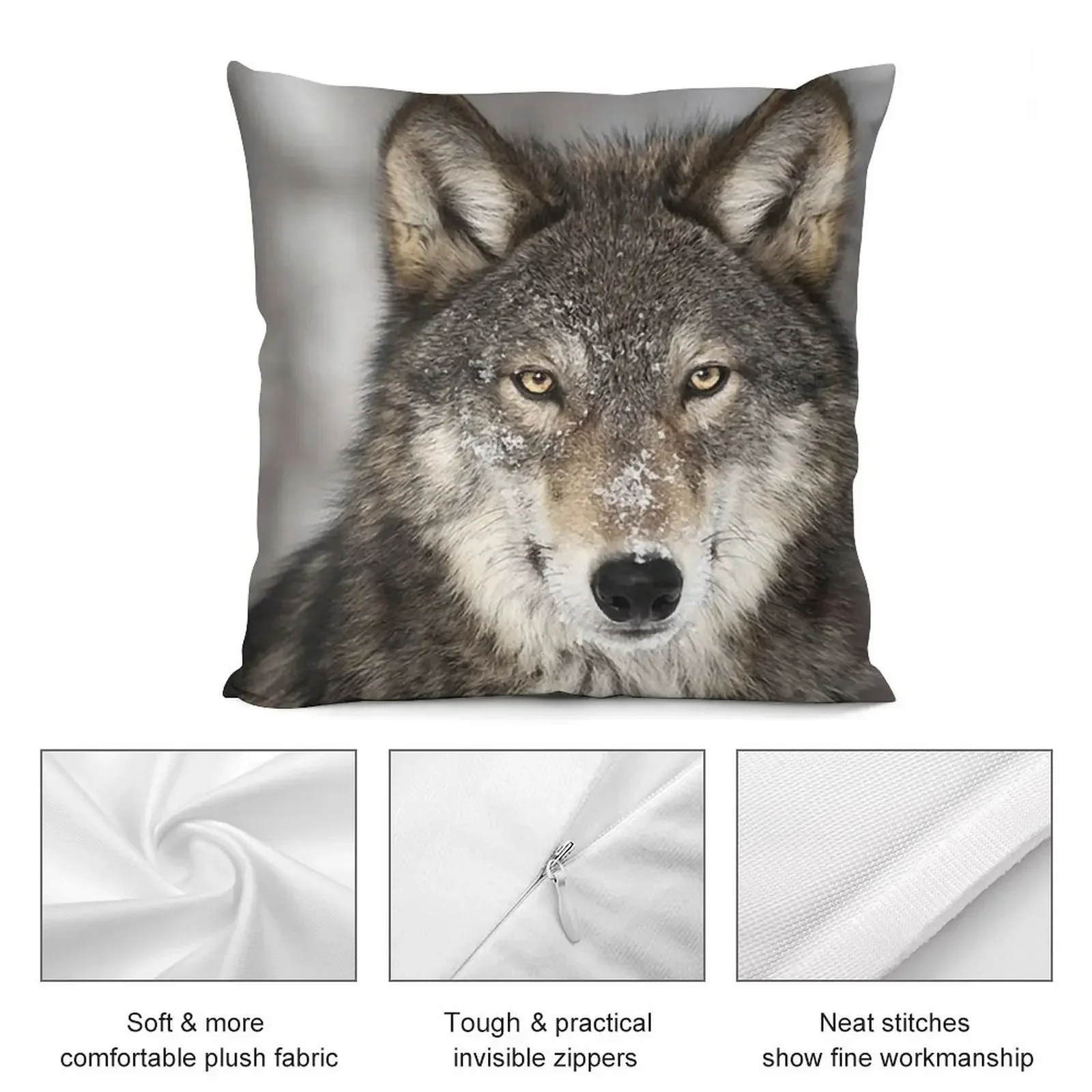 Animal Print - wolf by Aariv Throw Pillow pillow pillowcase Room decorating items Pillows Aesthetic pillow