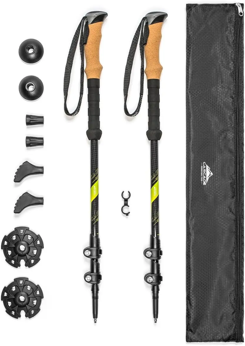 

Carbon Fiber Trekking Poles with Quick Adjustable Locks for Hiking and Walking