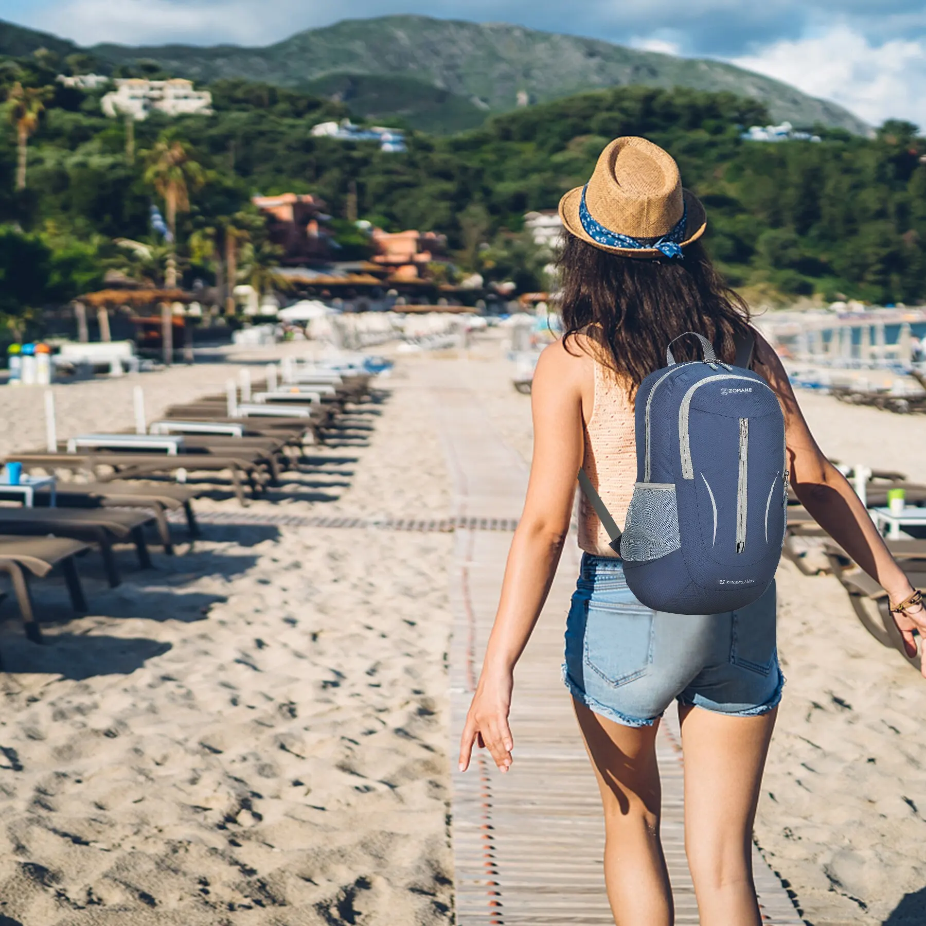 ZOMAKE-Sac à Dos de Randonnée observateur et Pliable, Sacs à Dos Imperméables, Sac de Jour de Voyage Pliable pour Montagne Extérieure, 25L