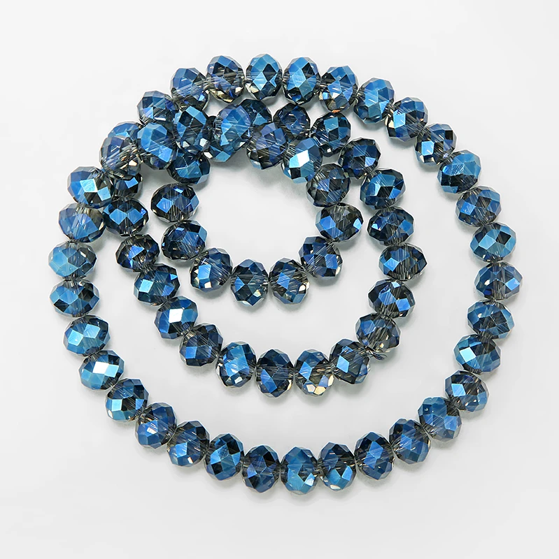 2X3/ 3X4/ 4X6/ 6X8mm Crystal Beads Metalic Multicolor Sapcer Glass Beads for Jewelry Hand Ring Necklace Making DIY Wholesale