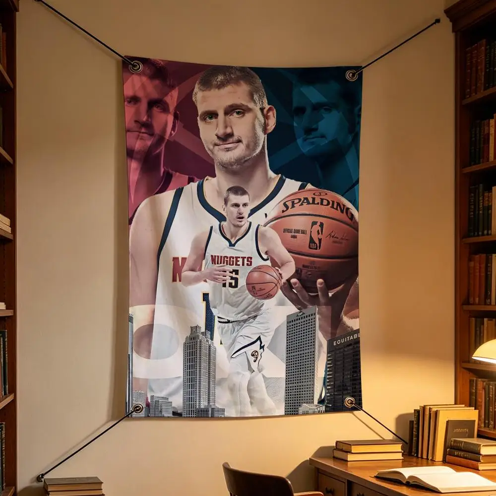 Basketball Nikola Jokic MVP Star Flags Personalized Flag Room Dorm Camping Picnic Garage Bar Indoor Outdoor Wall Decor