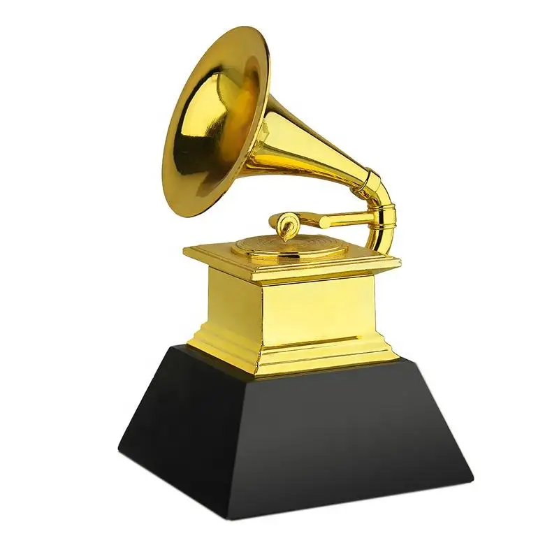 Grammy Trophies Crystal Honor Metal Awards with Music Die Cutting Printing Plated Technique for Graduation