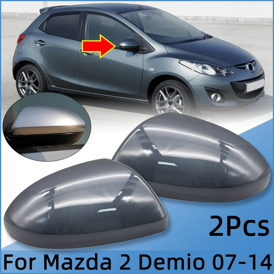 

Pair External Rearview Mirror Cap Shell Wing Side Mirror Housing Cover For Mazda 2 Demio 2007 2008 2009 2010 2011 2012 2013 2014