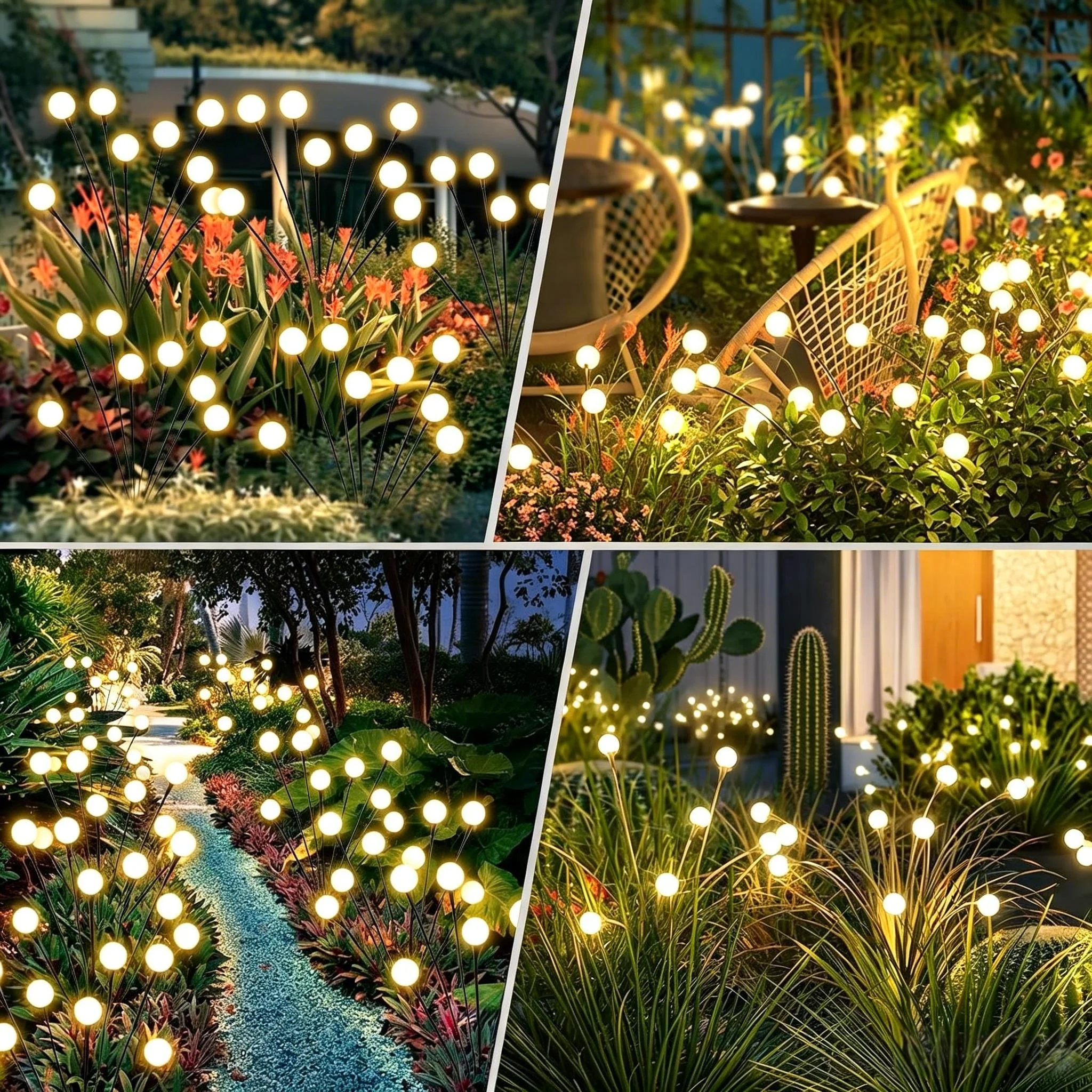 Garden Lights-New Upgraded Solar Firefly Swaying Lights Outdoor Waterproof LED Garden Lights for Yard Patio Decoration