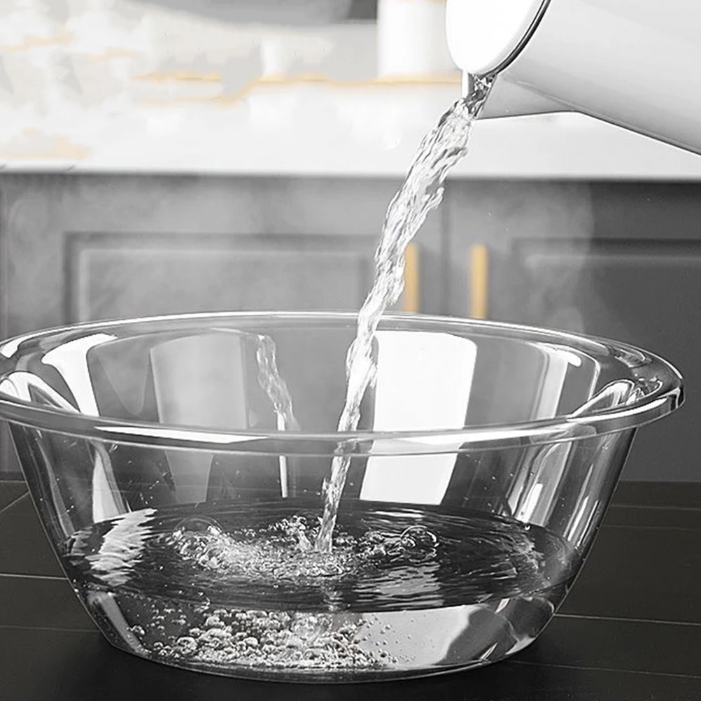 

Transparent Pet Wash Basin For Face Vegetable Laundry Clear Round Plastic Basin Durable Lightweight Easy Cleaning Dishpan