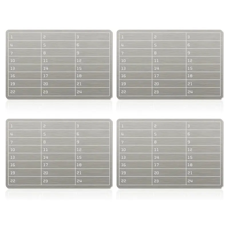 A40T 4pcs Plates Stainless Steel Wallet Crypto Cryptocurrency Storage Crypto Wallet for Bitcoin Hardware Cold Backup BIP39