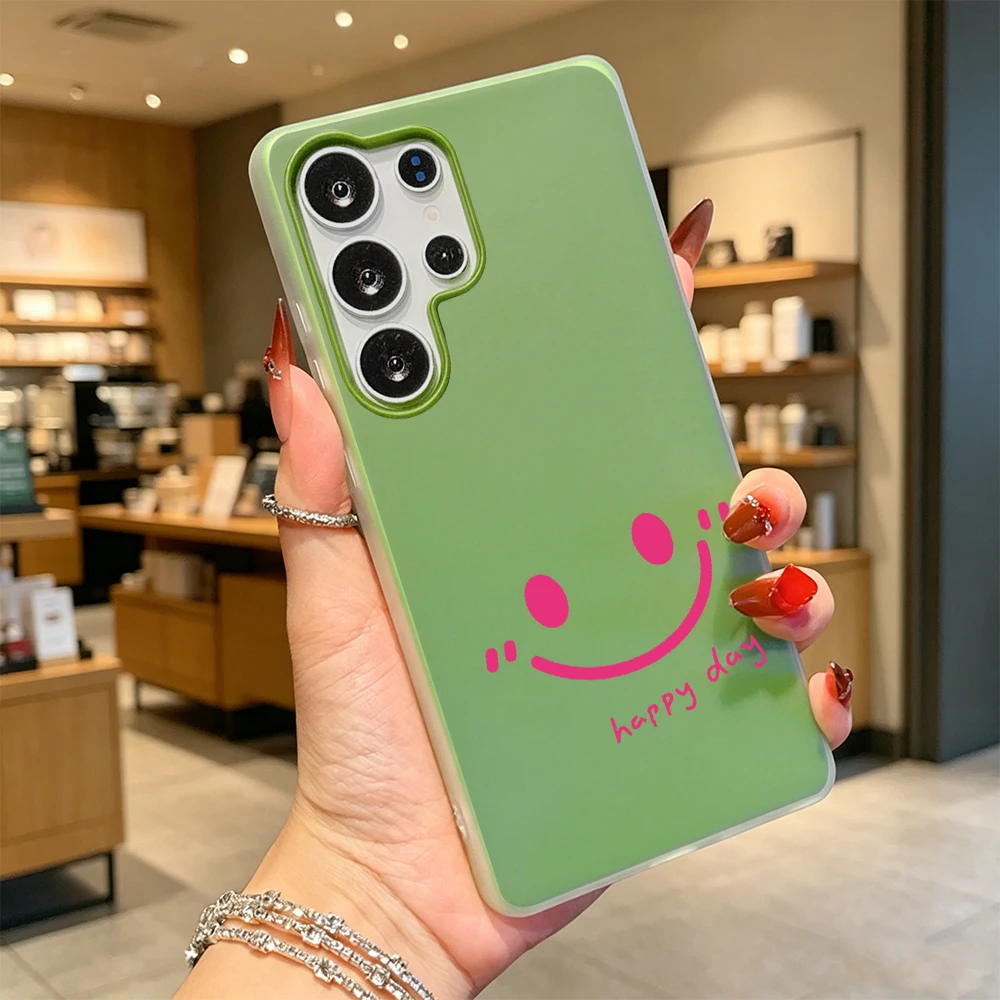 Pink Happy Day Dual Layer Soft Phone Case For Samsung Galaxy A57 A56 A55 A36 A35 A34 A27 A26 A25 A17 A16 A15 A07 A06 A05