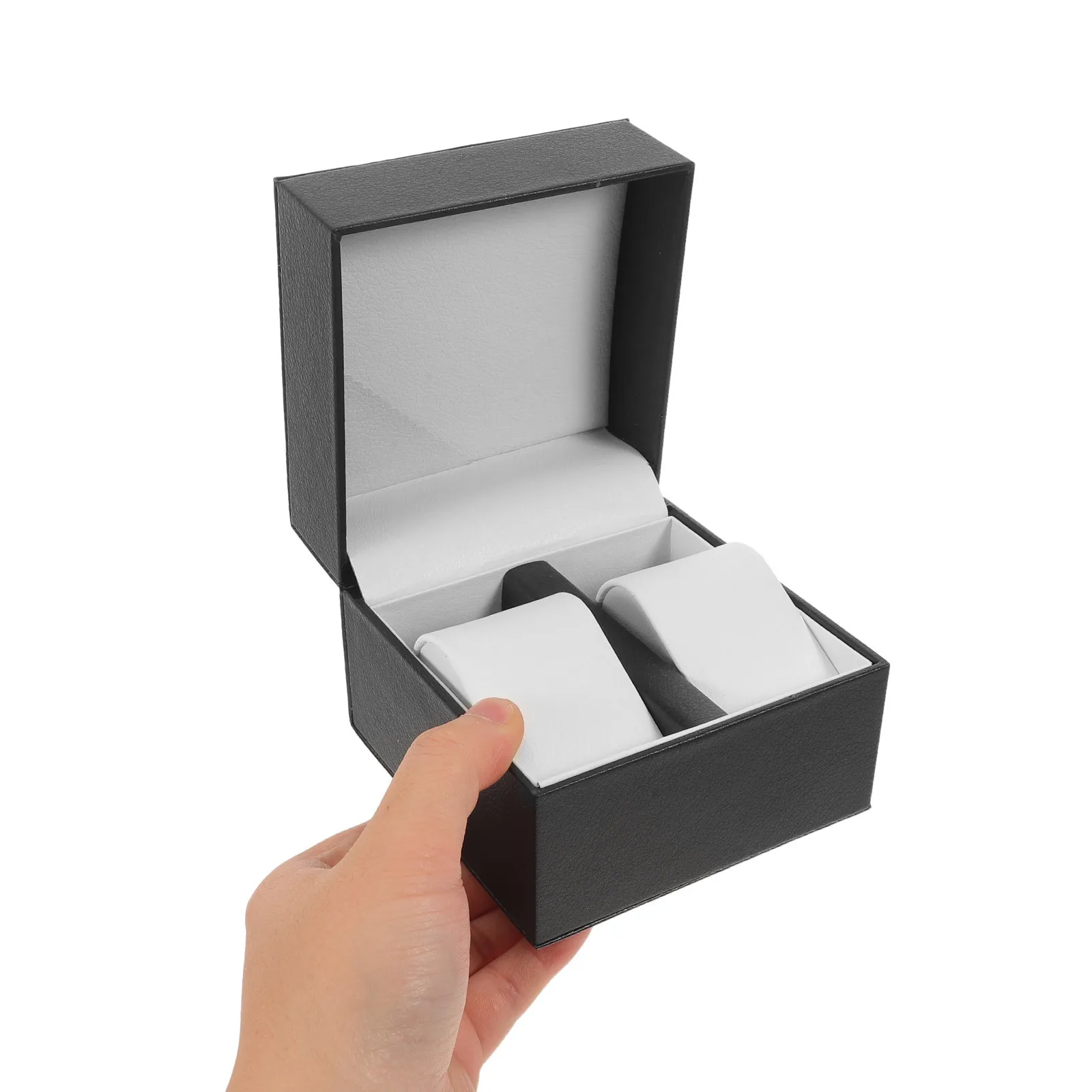 

Black PU Double Watch Travel Case Portable Protective Organizer Box for Men Watch Display Keepsake Gift