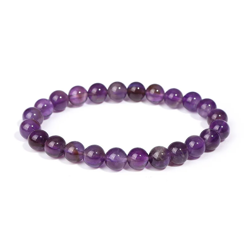 Amethyst Bracelet Made of Real Natural Crystal Beads Body-Purifying Geniune Amethyst Natural Stone Bracelets for Women Pulsera view 6