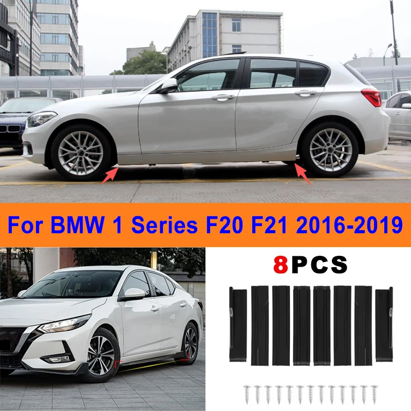 

8Pcs Extended Side Skirt Splitters For BMW 1 Series F20 F21 2016-2019 Sport Side Spoiler Bumper Lip Exterior Body Kit Mod Parts