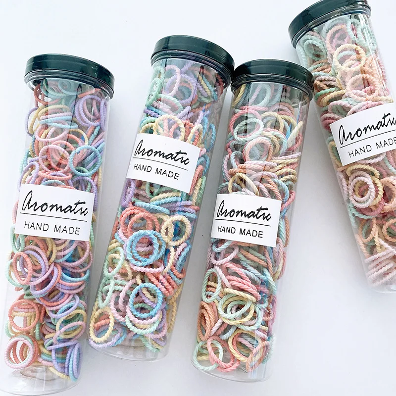 100 Teile/satz Elastische Haarbänder Mädchen Baby Haarschmuck Kind Haarring Kopf Seil Scrunchies Kopfbedeckung Ohne Flaschen – Detail 22