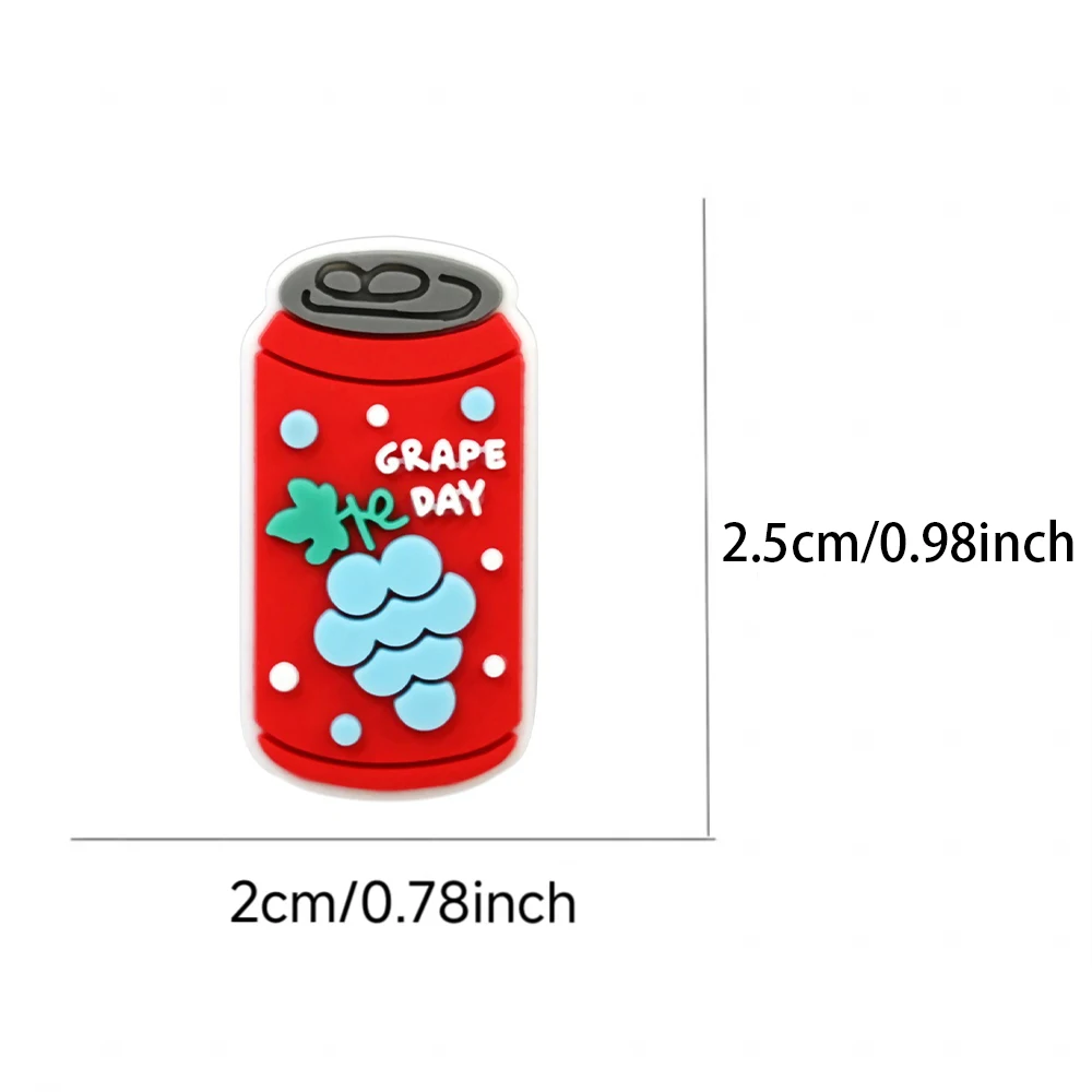 24pcs Cartoon Summer Drinks Series PVC Shoe Charms Accessories DIY Detachable Waterproof Shoe Decorations Creativity Gifts