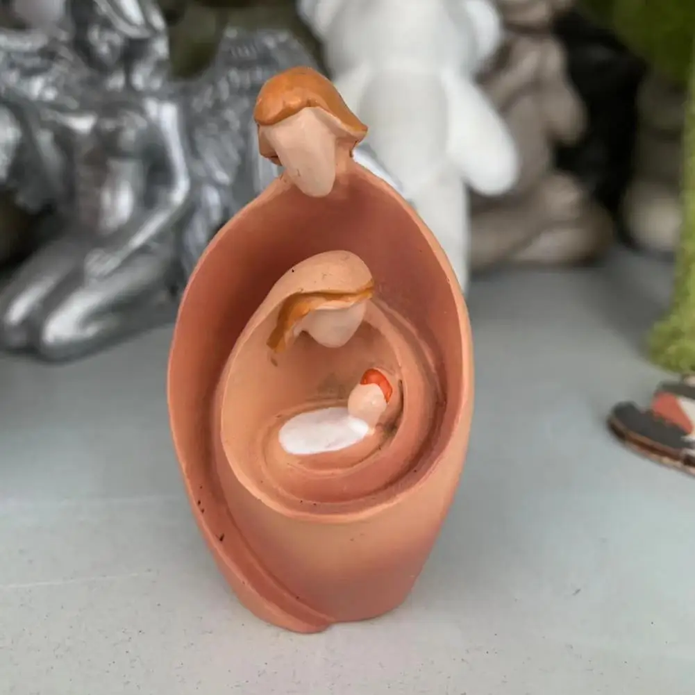 

Abstract Nativity Advent Resin Figurine Holy Family Statue Joseph Virgin Mary Birth of Jesus Sculpture Home Decorations