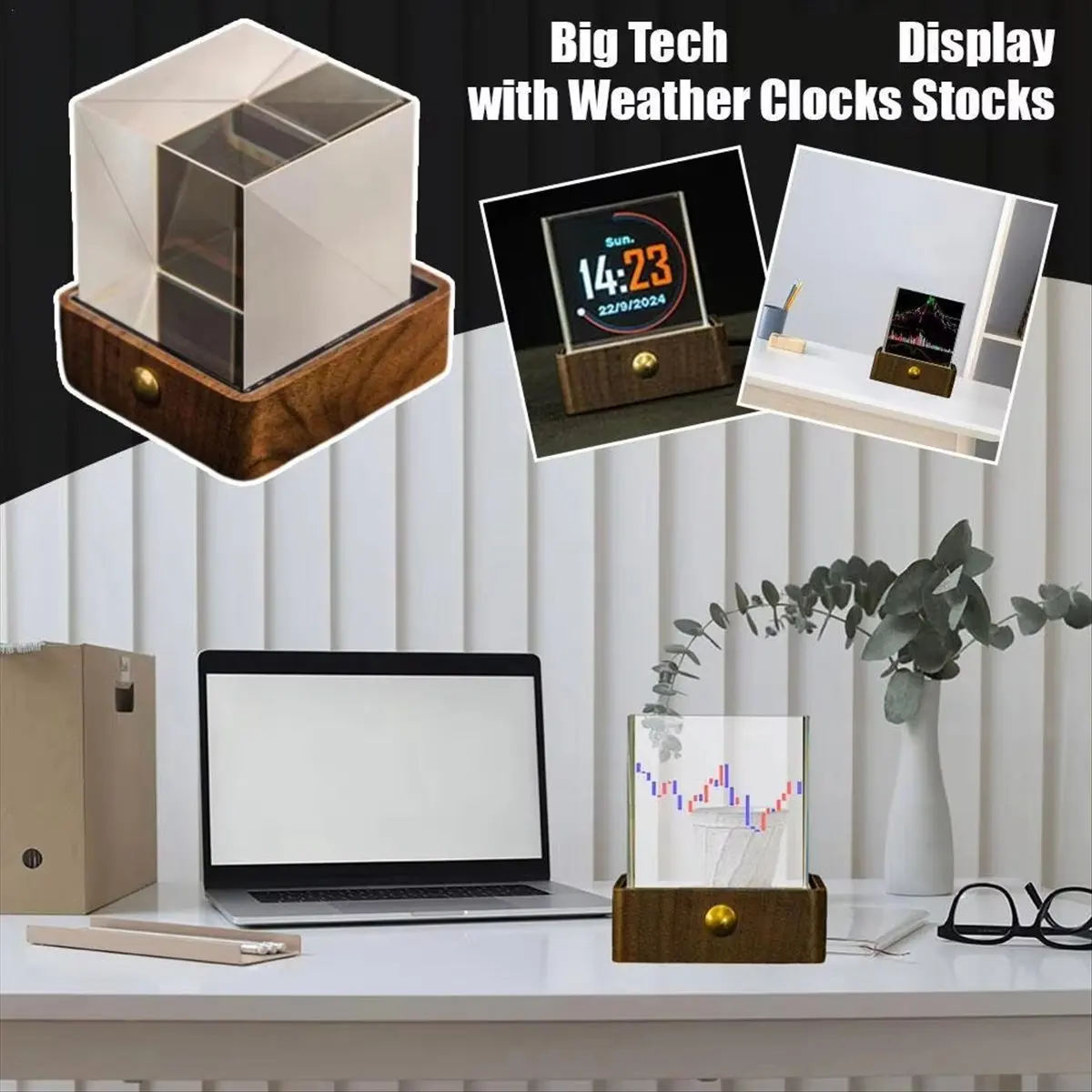 Bitcoin Stock Ticker Monitor شاشة ديجيتال على مدار الساعة درجة حرارة الطقس والرطوبة تشغيل الصورة الشخصية #5