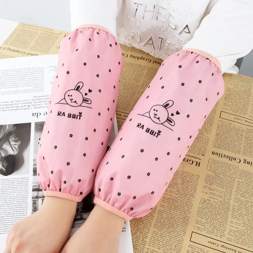 New Waterproof Sleeves Women Antifouling Office Sleeves Men Long Work Sleeves Cute Cartoon Kitchen Dishwashing Cleaning Sleeves