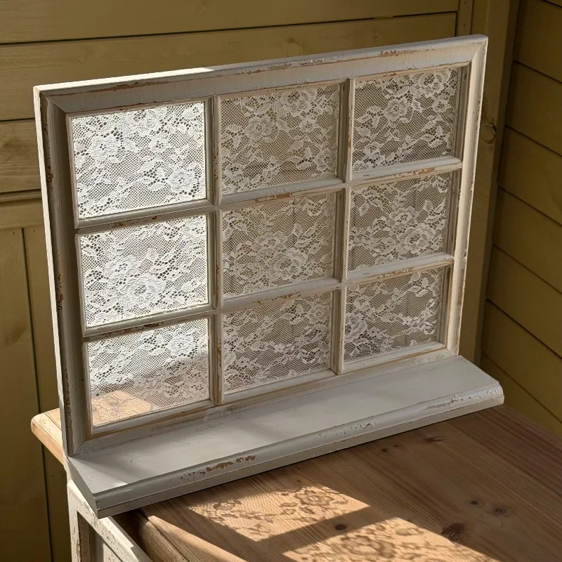 Sweet Garden Solid Wood Lace Screen Medieval Shelf Wall Bracket Wall Decoration Shooting Background Partition