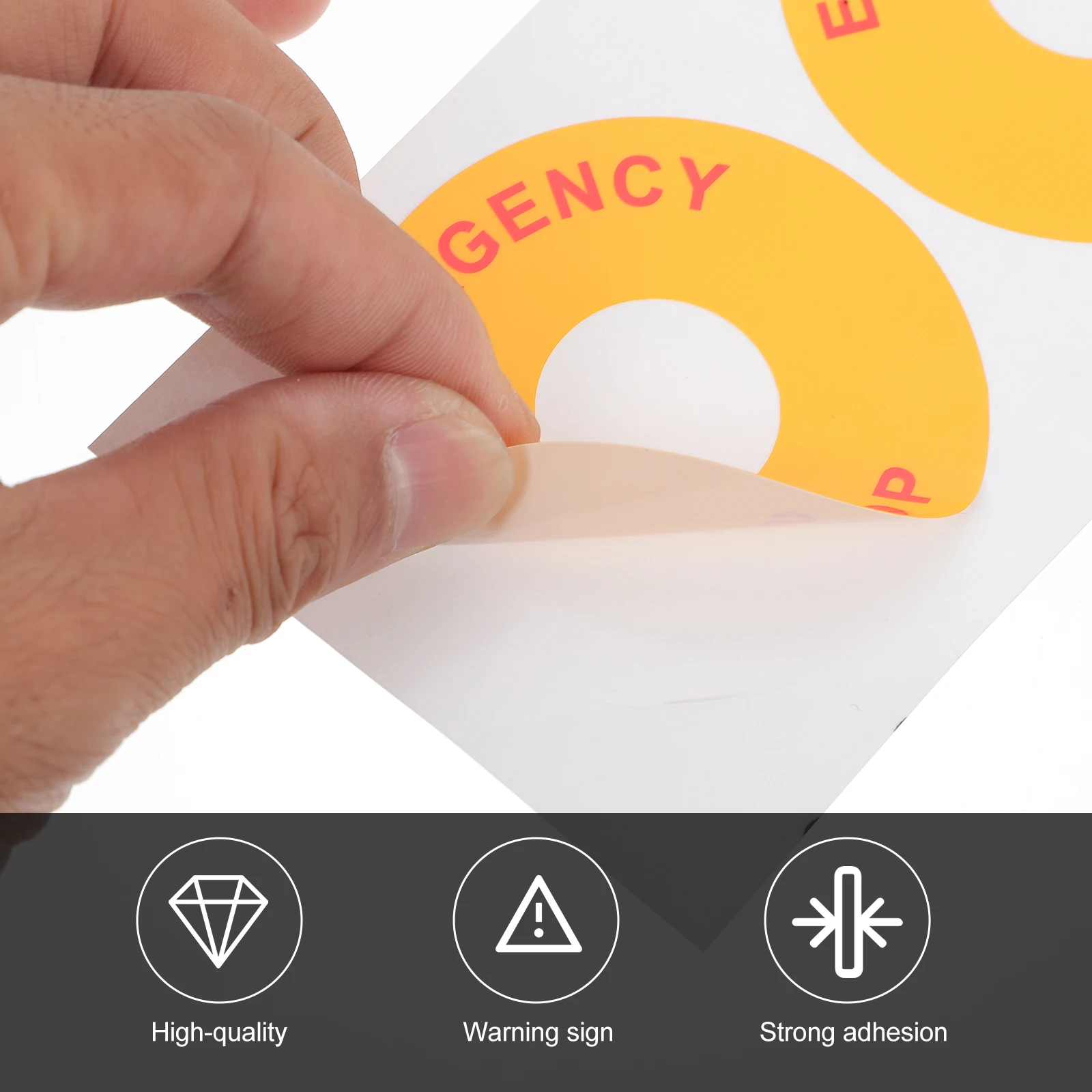 

High Quality Electrical Equipment Warning Sticker Emergency Stop Sign Strong Adhesive Office Factory Safety Use