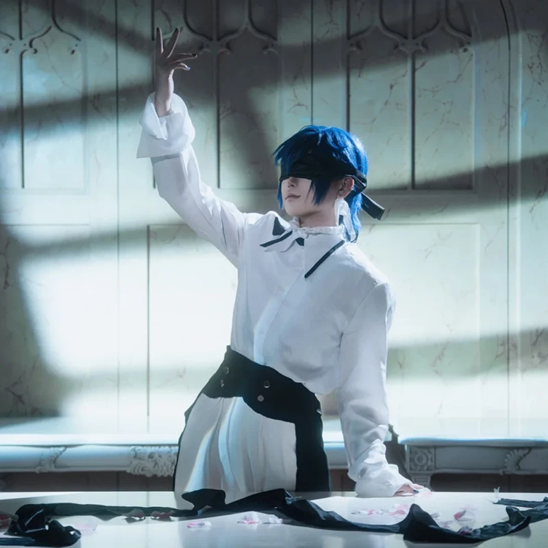 Game Kai To Cosplay Costumes Shirt Pants Cloak Cummerbund Kai To Suit Blue Wig Role Outfit Gown Halloween Carnival Cos Adult Men - view 2