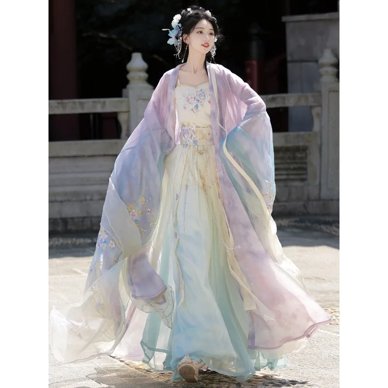 Hanfu Tang made gradual change elegant waist skirt antique cold fairy air spring and summer new
