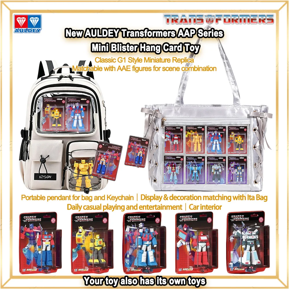 Novos Brinquedos Transformers G1 AULEDY Série AAP Miniatura em Blister com Cartão Modelo Optimus Prime Chaveiro Pingente Decoração Presentes Masculinos