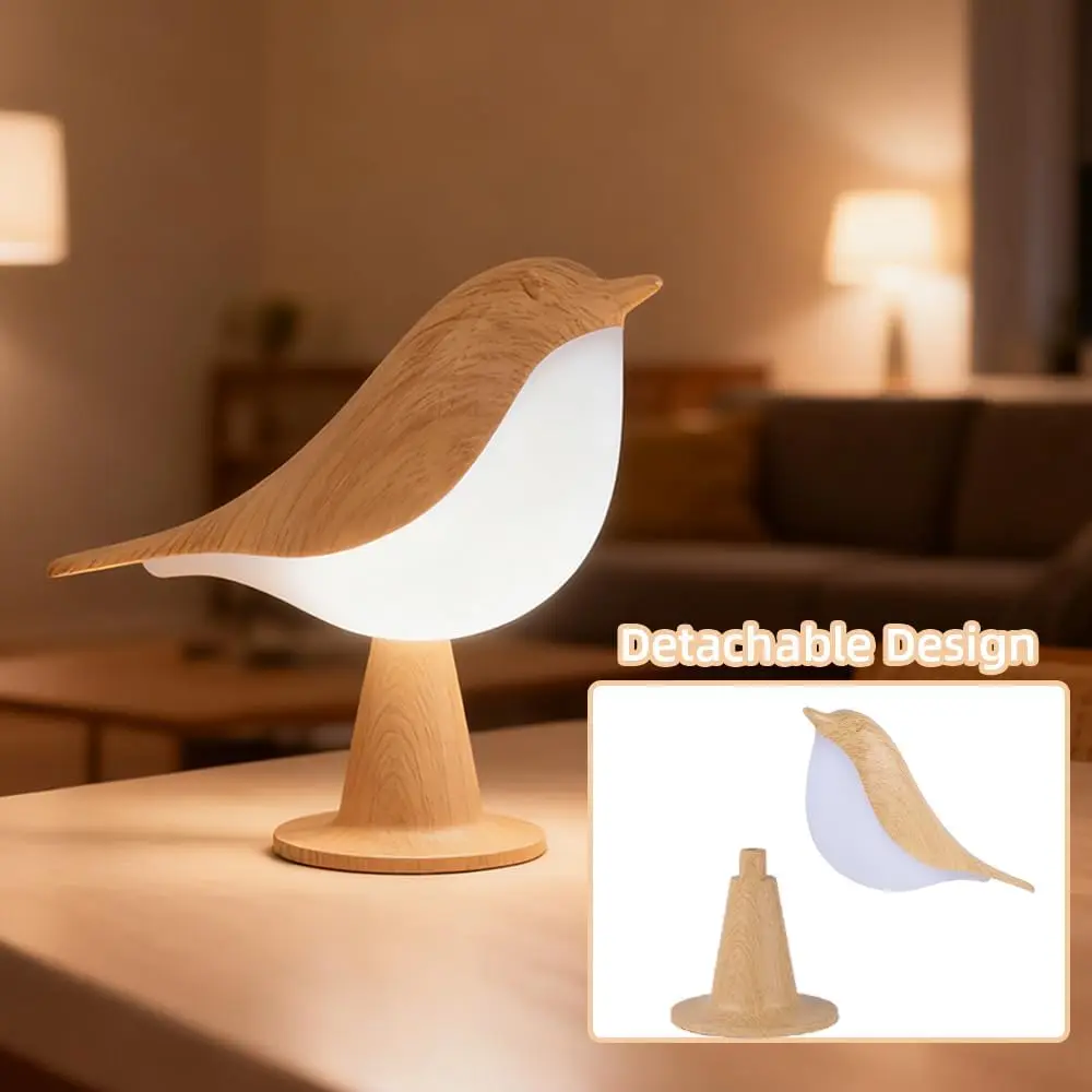 Cordless Bird Table Lamp, 3 Color Temperatures, Touch Sensor & Rechargeable Battery - Portable Night Light for Bedroom, Office, Outdoor view 4