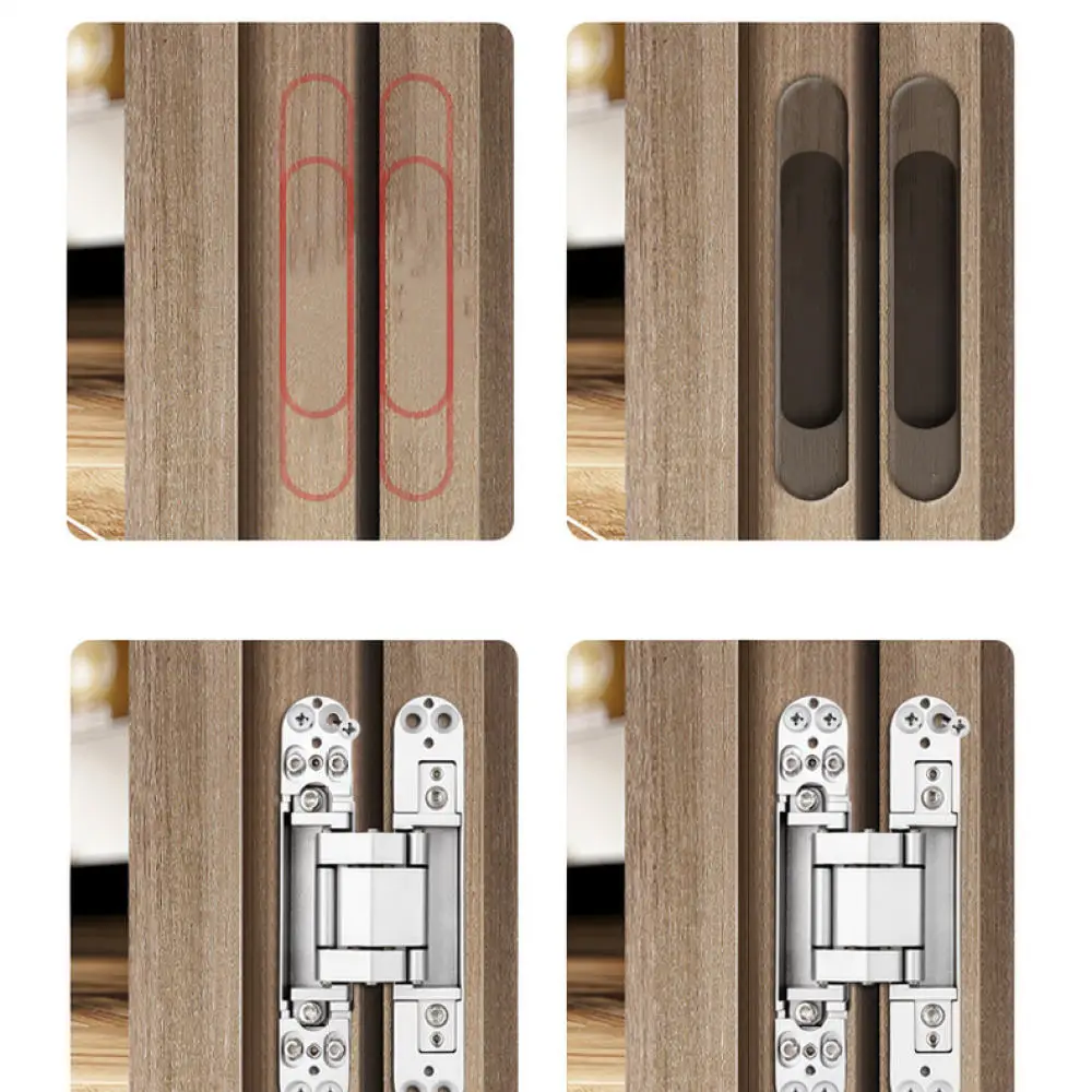 3D Adjustable Invisible Hinge For Wooden Door Concealed Cross Hinge Heavy Duty Silent Zinc Alloy Hardware Fitting Part