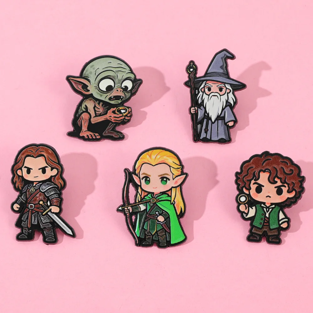 Character Brooches Cartoon Fantasy Elf Metal Badges Small Gifts Wholesale Lapel Pins for Backpacks Brooch Backpack Accessories