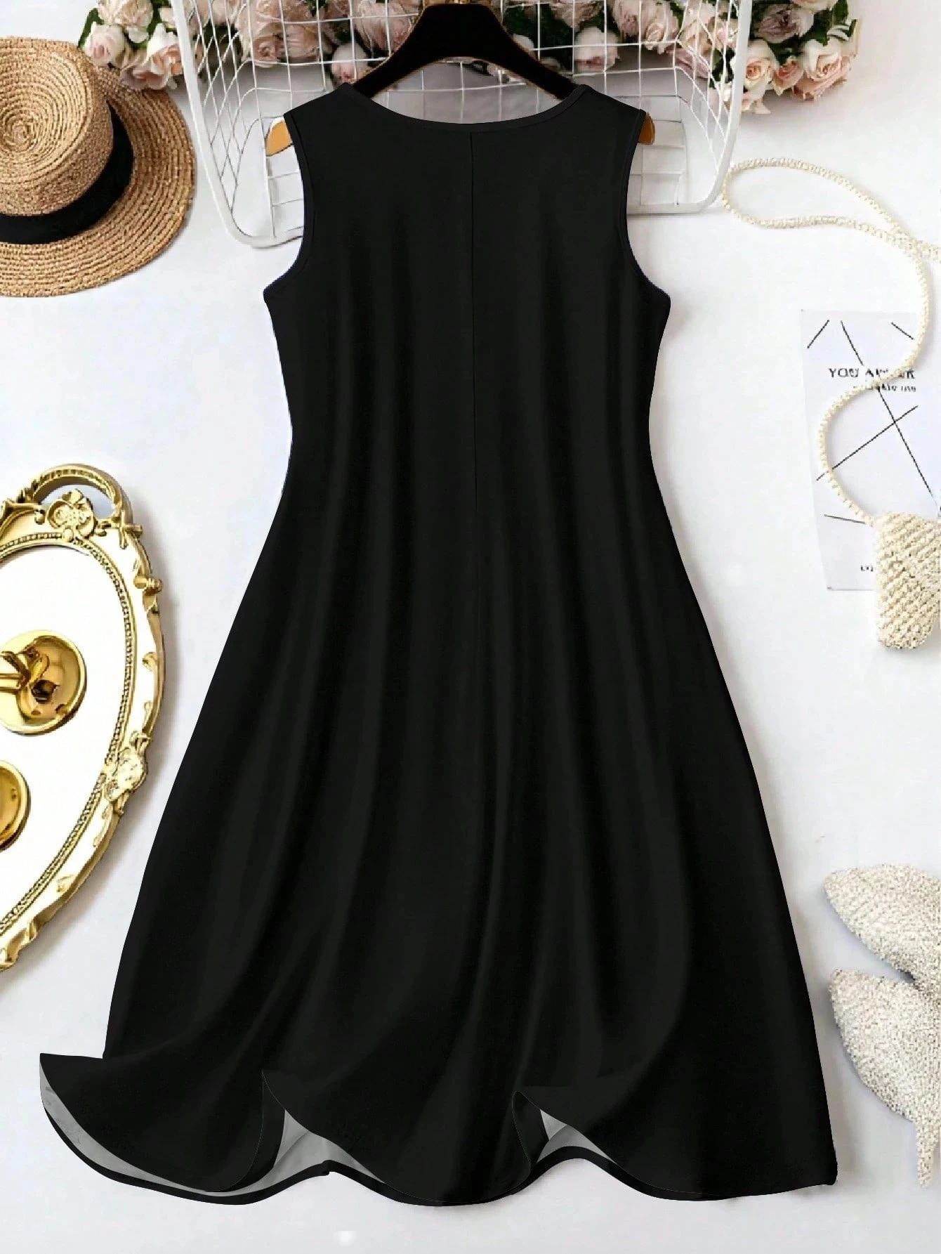 Abito da canotta girocollo con stampa girasole alla moda Abito a trapezio con stampa floreale Boho per abiti estivi Y2k da donna Abbigliamento donna Top