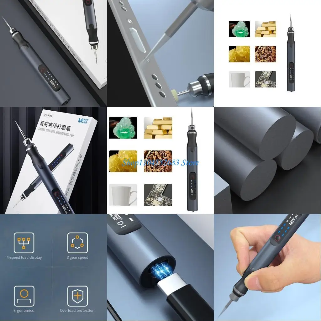 Y6GD Portable Mini Engraving Pen,DIY Rotary Etching Pen for Carving Glass Ceramic Jewelry Manicure Engraving Pen
