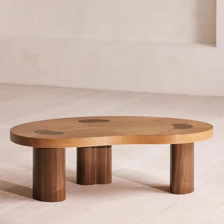 

✘x Butterfly-shaped Coffee Table Irregular Shape Black Solid Wood Side Table Suitable for Homes and Apartments&