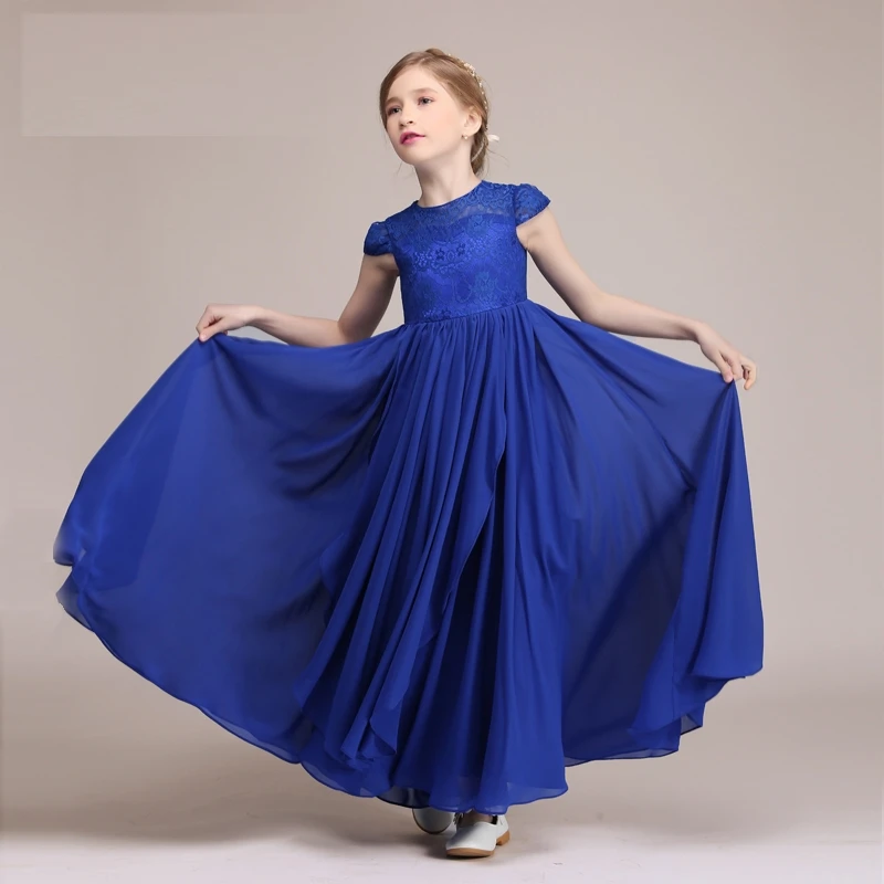 Children Flower Girl Dresses Evening Dance Skirt Piano Concert Performance Chiffon Long Spring and Summer