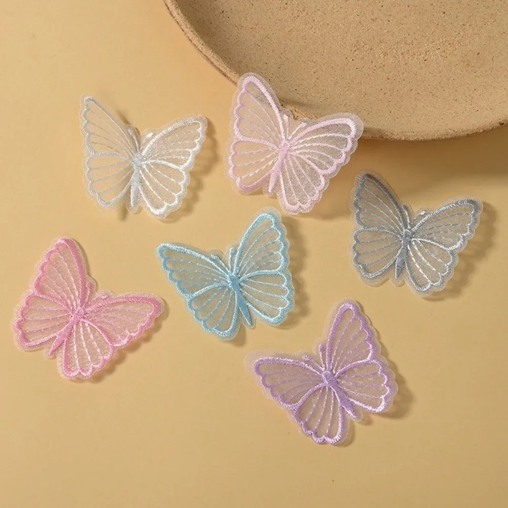 4cm Size Embroidered Mesh Butterfly Dreamy Exquisite Embroidery Simulation Mesh Butterfly Patch DIY Handmade Lace Patches
