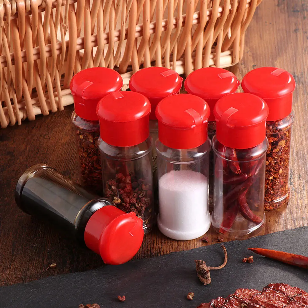 25Pcs Plastic Seasoning Powder Bottles Transparent Spice Jars Pepper Salt Dispensers for Kitchen Dining Bbq Spice Jar view 5
