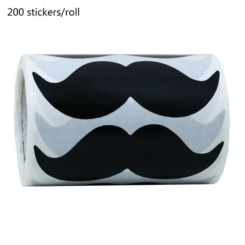 200pcs/roll Waterproof Mustache Sticker Chalkboard Labels Decal for Laptop Car Vase Kitchen Jar Decoration Dropship