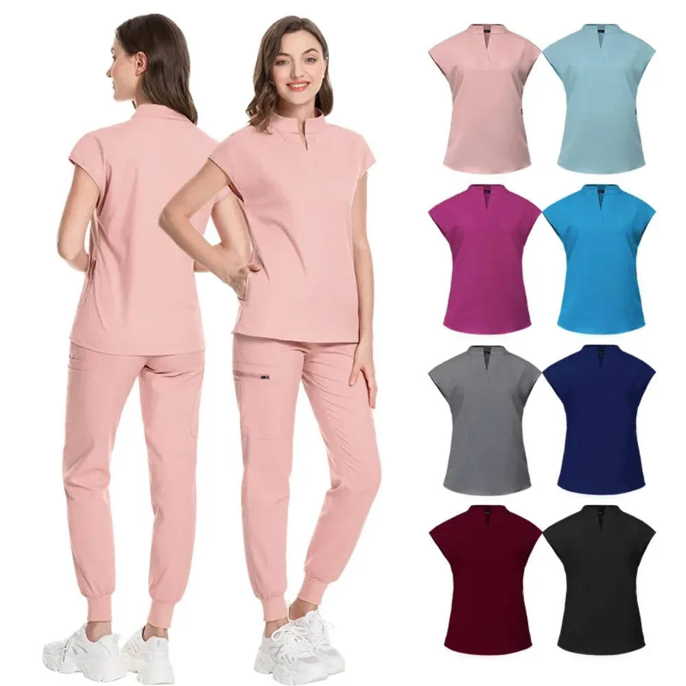 

Pharmacy Pet Hospital Set Slim Fitting Elasticity Nurse Scrubs Dentistry Doctor Lab Spa Uniform Surgical Scrub Uniform for Woman