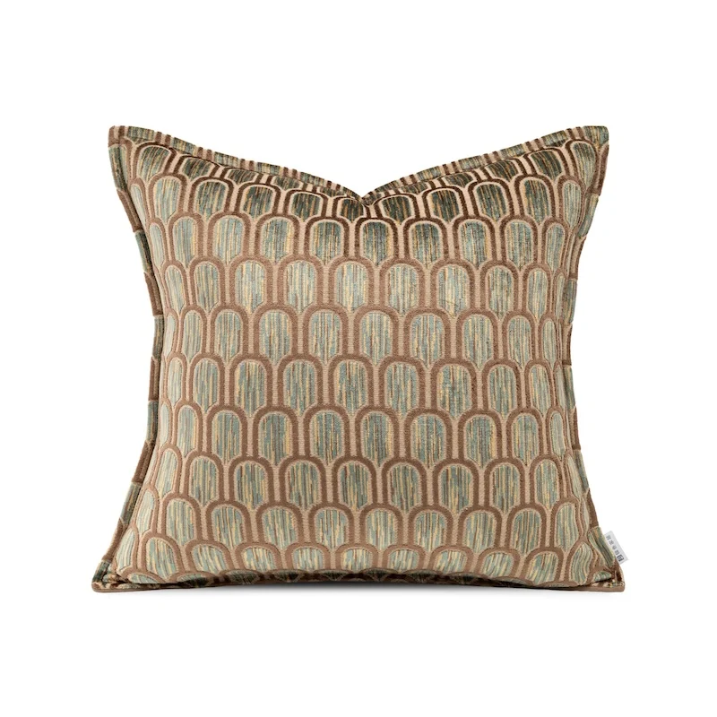 French Elgent Geometric Pillows Luxury Khaki Blue Cushion Case Modern Decorative Pillow Cover For Sofa Chair Home Decorations