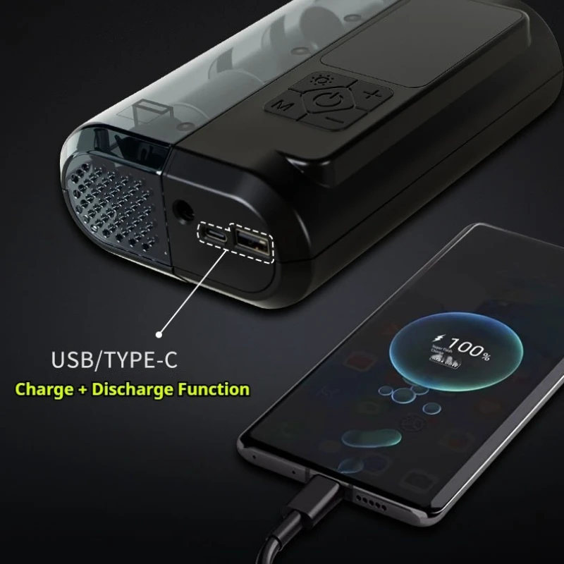 Universal Portable Wireless Car Air Pump Emergency Fast Charging Air Compressor with LED Lighting for Car Motorcycle Bicycle