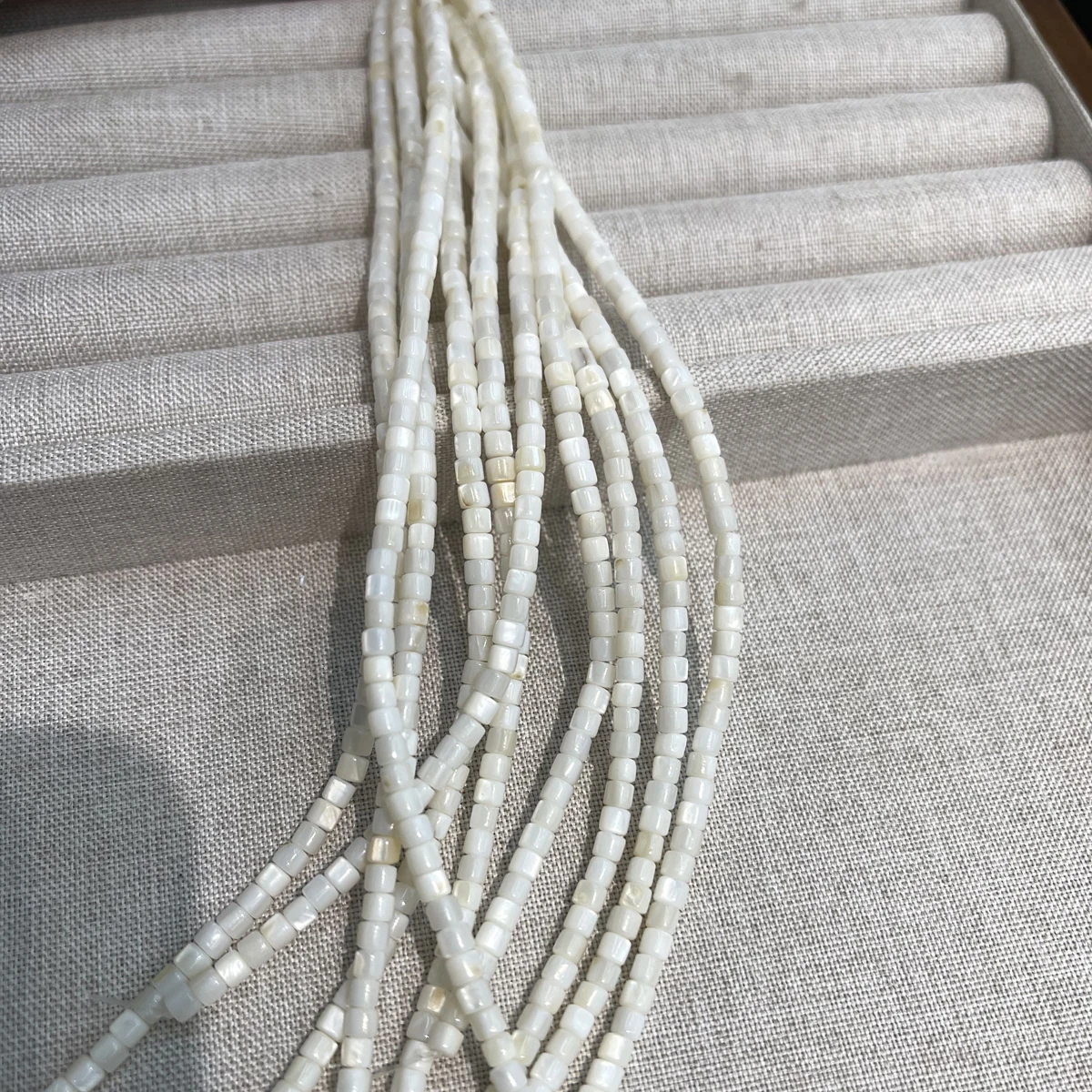 3.5mm 18cm Natural Shell Bead Semi-Finished Flat Beads for Jewelry Making Supplies DIY Necklaces Bracelets and Accessories 18cm