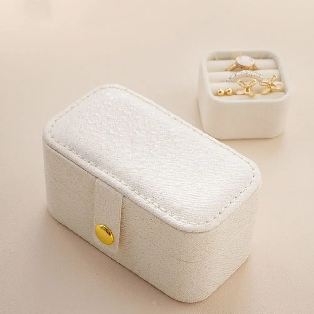 

Creative PU Leather Jewelry Storage Box Mini Solid Color Ring Necklace Case Packing Organizer Earrings Holder Girls