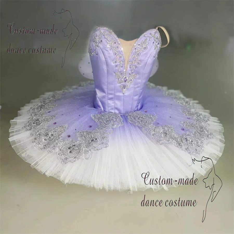 Professional High Quality Ballet Performance Competition Performance Wear Lavender Ballerina Tutu Costumes