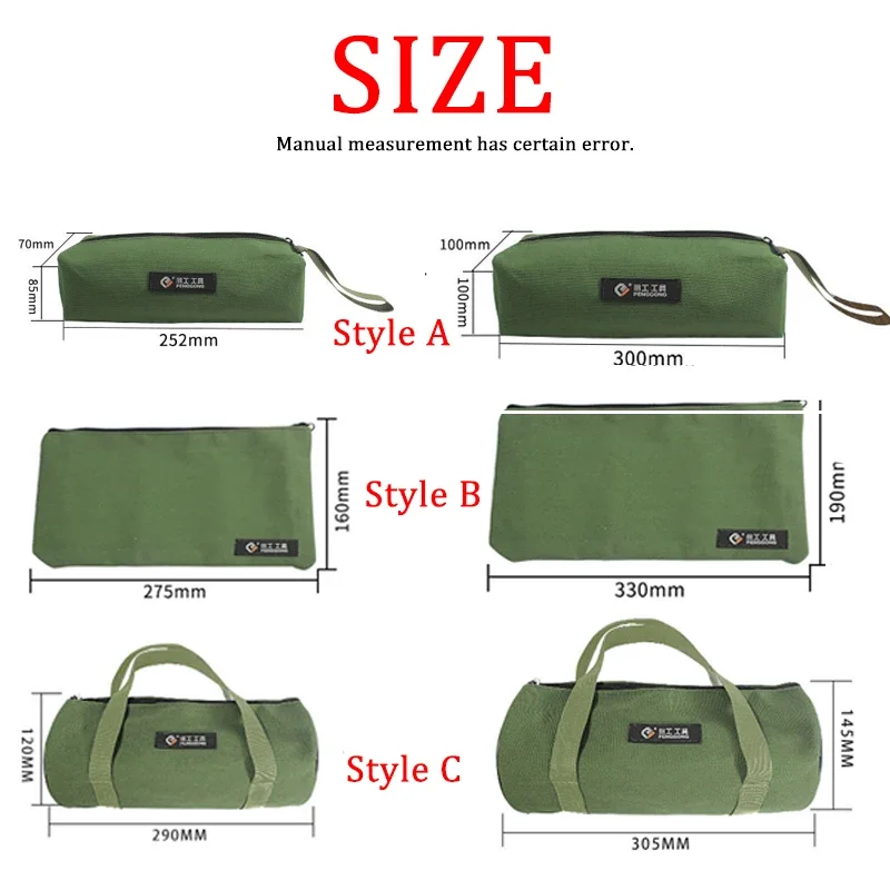 Thick Canvas Pouch Toolbag Storage Organizer Instrument Bags Portable for Electrical Tool Tote Bag Multifunction Case Durable