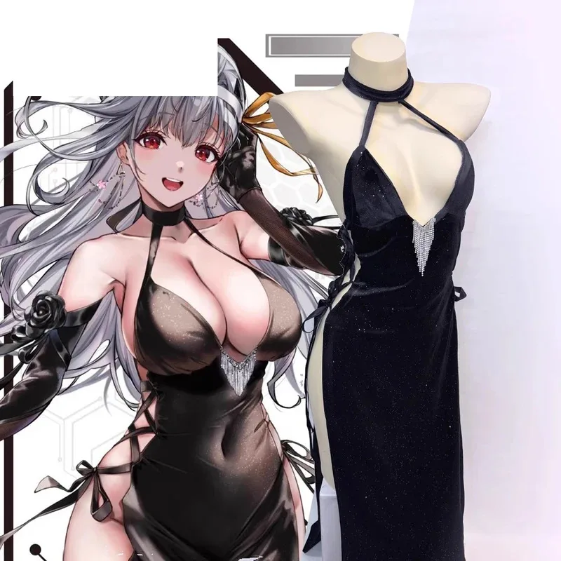 DY2025 مثير آلهة النصر: Nikke Modernia تأثيري حلي شعر مستعار Modernia مساء فستان مثير أناقة فستان طويل ل Hallowmas #3